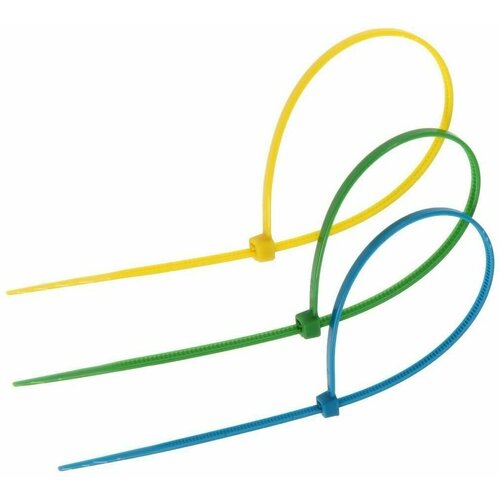 Хомут нейлоновый пластик для стяжки 25х200 мм цветной 15 шт 227₽