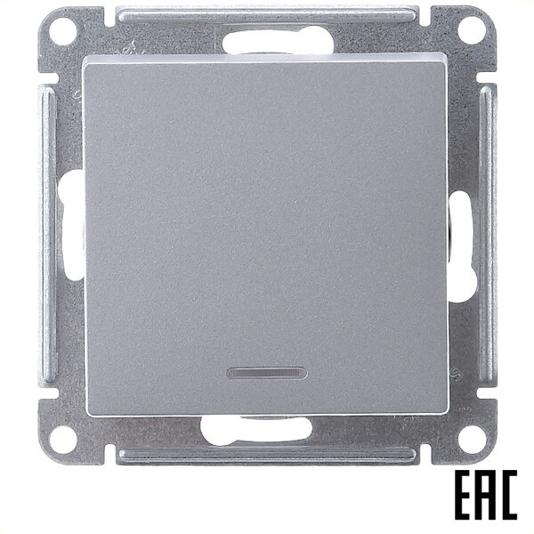 фото Механизм Atlas Design ATN000363 переключателя 1 кл. с подсветкой с/п алюминий Schneider Electric