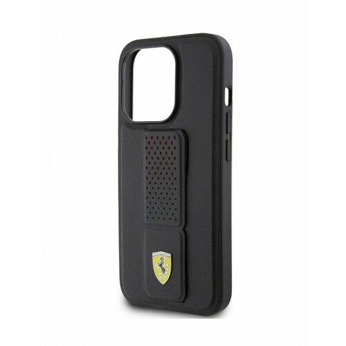 Чехол Ferrari GripStand PU Perforated Hard для iPhone 15 Pro Max, цвет Черный (FEHCP15XGSRPEK)