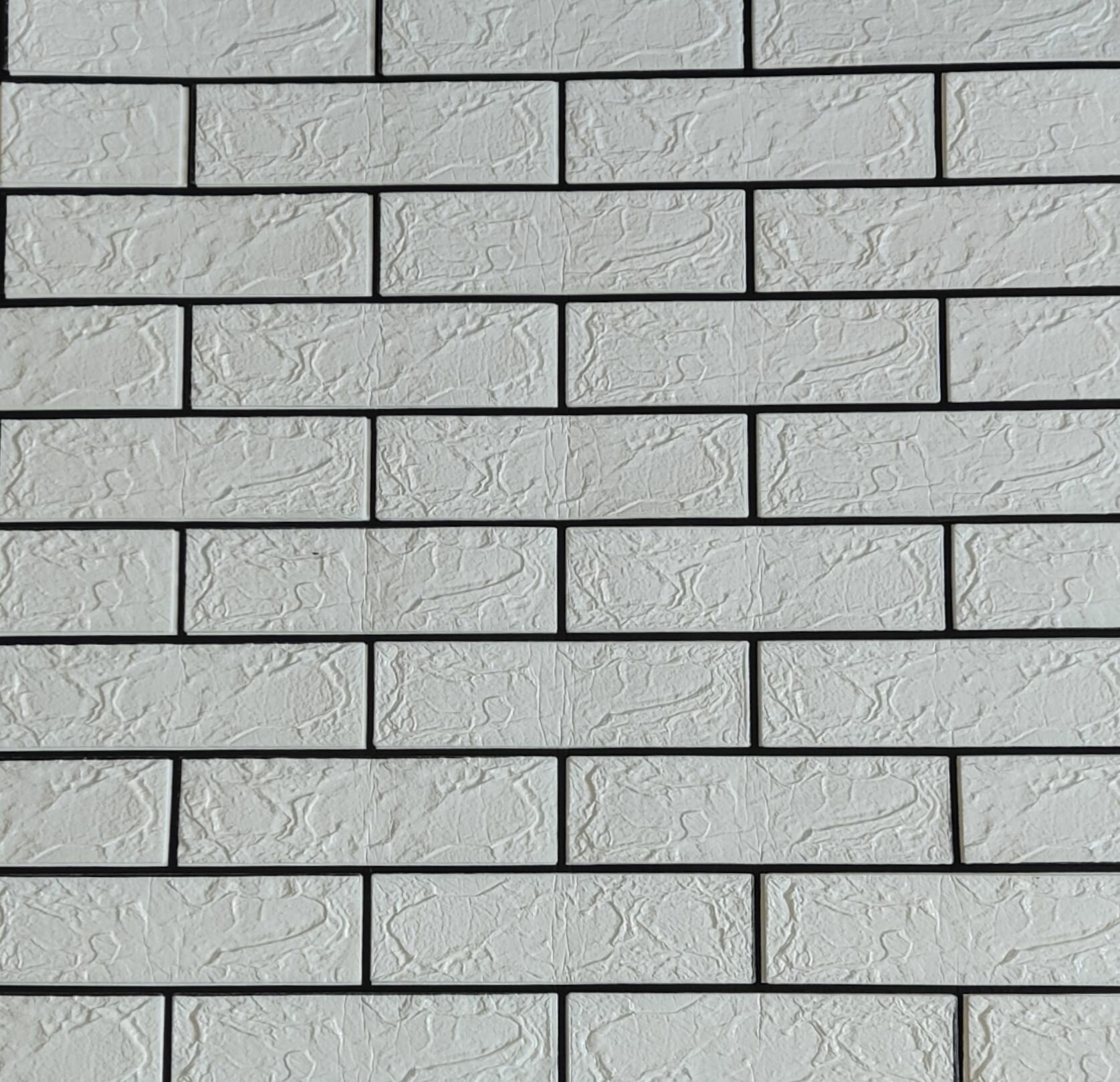 Стеновые 3Д самоклеящиеся мягкие панели 70х70см "Бело-черный кирпич", 5 штук