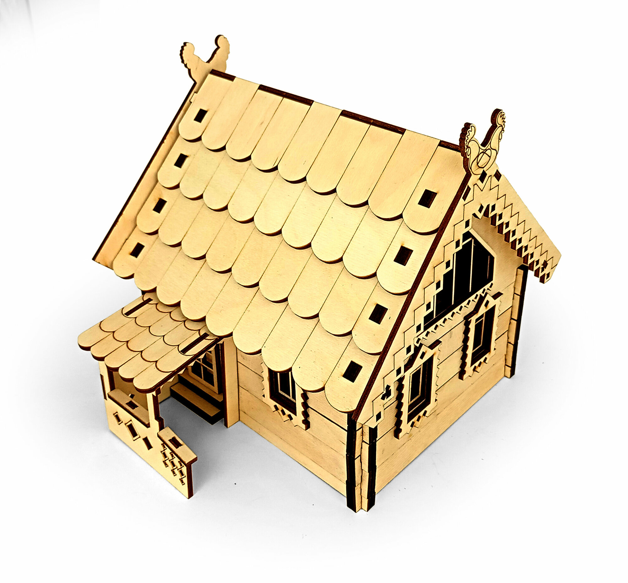 Сборная модель / деревянный конструктор - Деревенский домик — фото 1