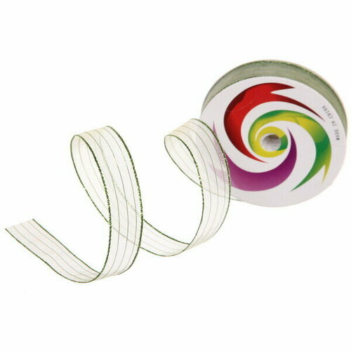 Лента для декорирования «Сияние» 1.5 см, 5 м, Салатовый (капрон)