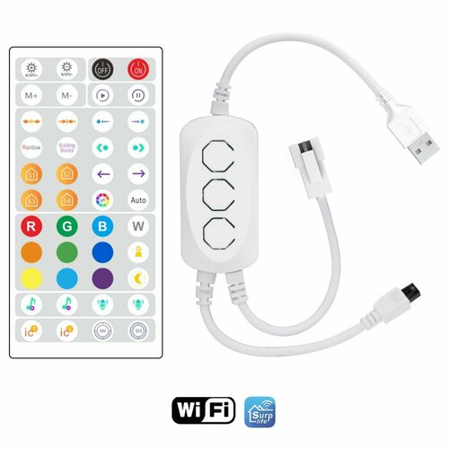 LED контроллер USB 5В (Wi-Fi. RGB, 3PIN, пульт) Огонек OG-LDL48 led контроллер usb 5в bluetooth rgb огонек og ldl41