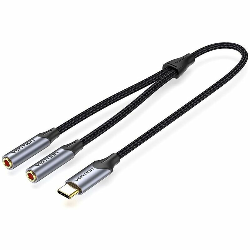 Переходник-разветвитель Vention гибкий USB-C M/Jack 3.5 mm F x 2 - 0.3м Vention гибкий USB-C M / Jack 3.5 mm F x 2 - 0.3м (BGNHY) - фото №12