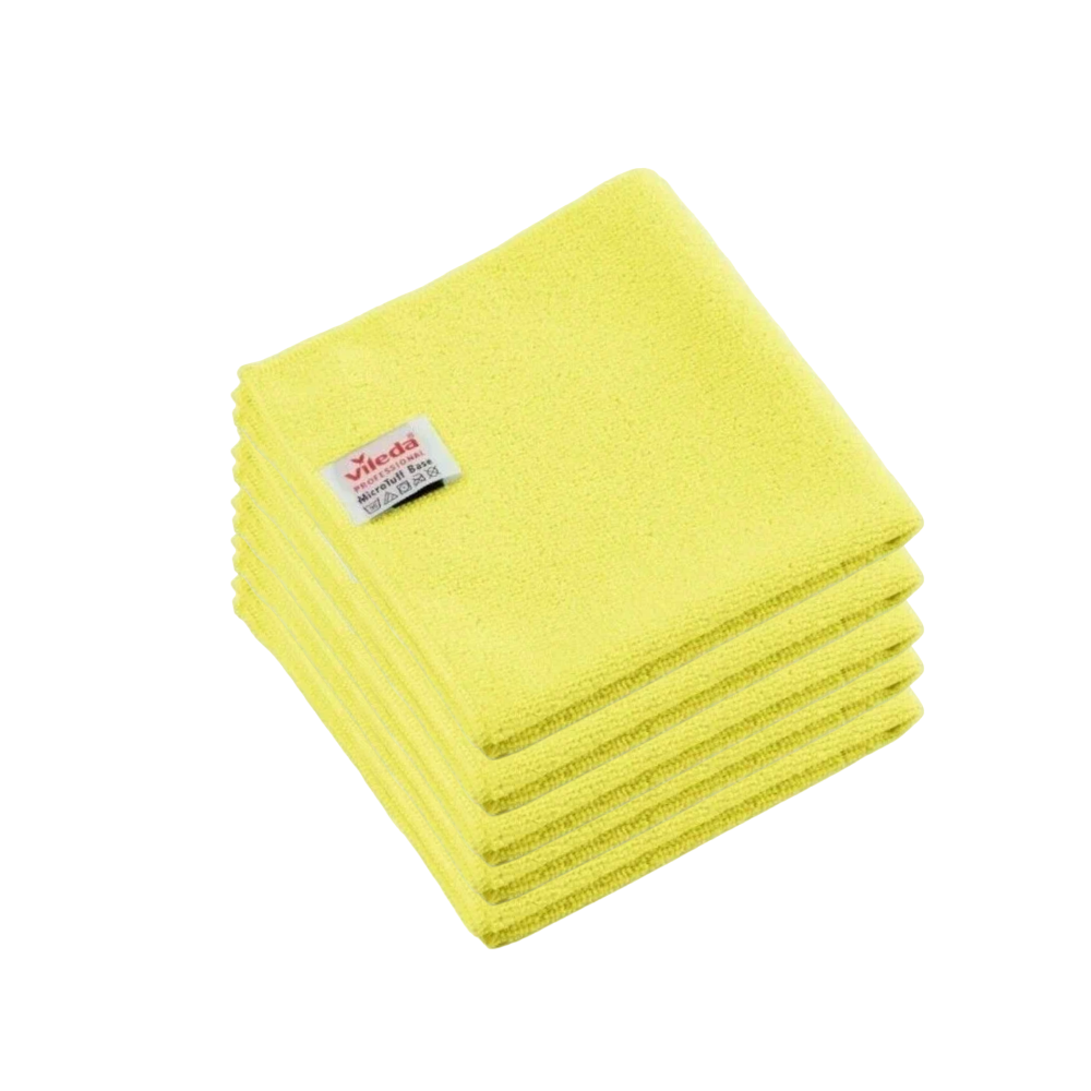 Салфетки для уборки Vileda Professional МикроТафф Бэйс, желтый, 36х36см. в 1 пачке 5шт. 169913