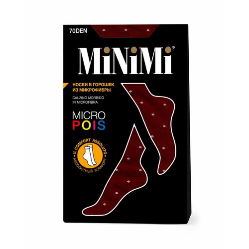 фото Носки minimi, 70 den, размер 0 (uni), бордовый, черный