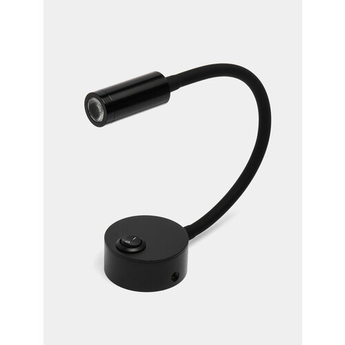 Светодиоидный прикроватный светильник настенный бра гибкий с выключателем Цвет Черный 3299₽