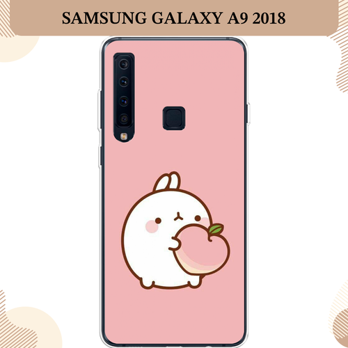 Силиконовый чехол Кролик с персиком на Samsung Galaxy A9 2018 / Самсунг Галакси A9 чехол пластиковый samsung galaxy a9 2018 кролик с персиком