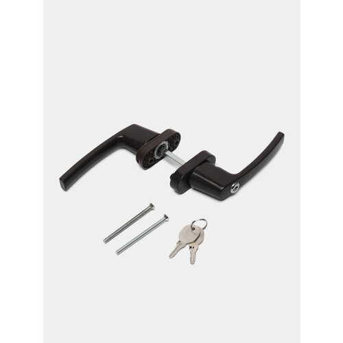 Двусторонняя балконная ручка для пластиковой двери с ключом симметричная Цвет Коричневый 1699₽