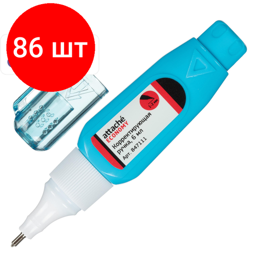 Комплект 86 штук, Корректирующий карандаш 6мл Attache Economy, мета ллический наконечник