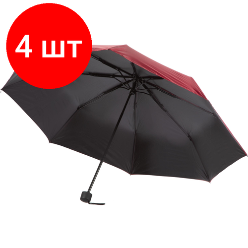 Зонт Noname, механика, 3 сложения, купол 98 см, 8 спиц, система «антиветер», бордовый