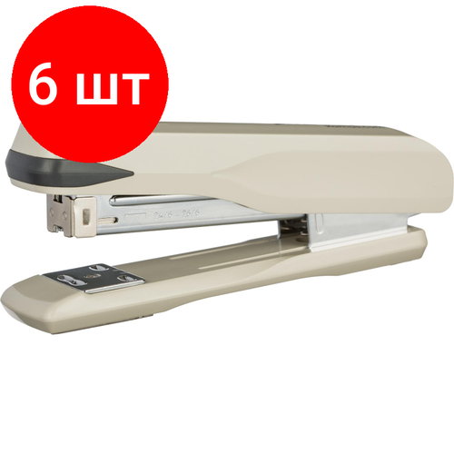 Комплект 6 штук, Степлер Комус MSGY2430 (№24/6-26/6) до 30 лист, металл, серый