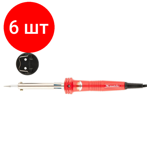 Комплект 6 штук Паяльник Matrix 60 Вт пласт Рукоятка медный наконечник 913036 437300₽