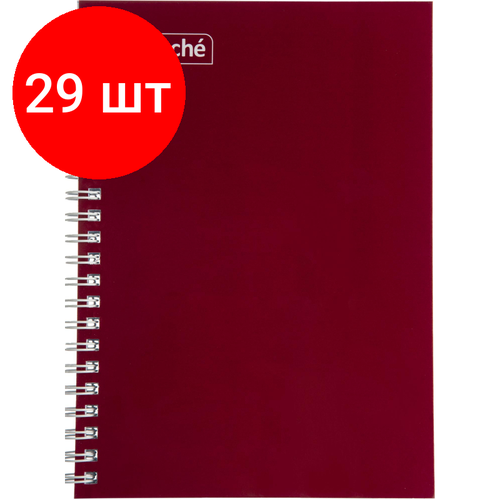 Комплект 29 штук, Бизнес-тетрадь А5 80л ATTACHE, спираль, бордо, блок 60г, обложка 215г бизнес тетрадь attache а4 80 листов спираль бордо блок 60 г обложка