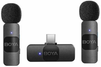 Беспроводная система Boya BY-V20, 2.4 ГГц, TX+TX+RX, USB-C