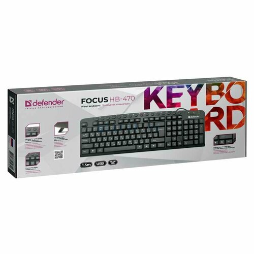 Проводная клавиатура Defender Focus HB-470 70000₽