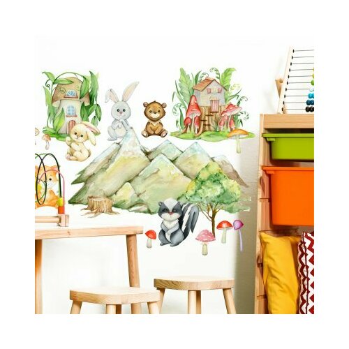 Наклейка интерьерная на стену «Лесная команда»