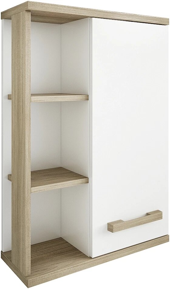 фото Шкаф подвесной белый матовый/вяз швейцарский Sanflor Ингрид C03688