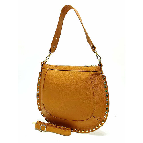 Сумка седло STEFFALINI, фактура зернистая, коричневый