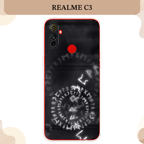 Силиконовый чехол Руны на Realme C3 / Реалми C3 силиконовый чехол киты на realme c3 реалми c3