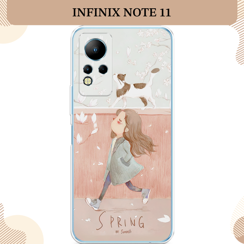 Силиконовый чехол Девочка-весна на Infinix Note 11/12 G88 / Инфиникс Ноут 11/12 G88 чехол книжка mypads для infinix note 11 12 g88 инфиникс ноут 11 12 g88 смешать два цвета красный фиолетовый