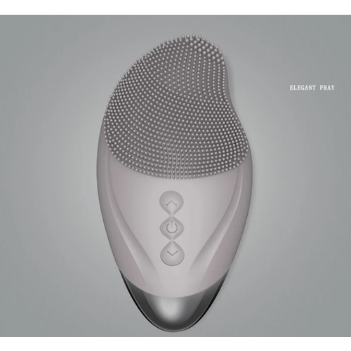 Электрическая силиконовая ультразвуковая щетка для очищения и массажа кожи лица цвет серый 84000₽