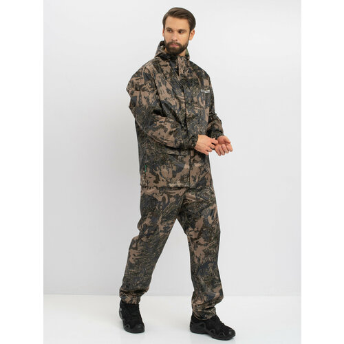 Костюм-дождевик мужской Huntsman ВВЗ Шторм летний ветровлагозащитный непромокаемый, ткань таффета, цвет лабиринт (р.48-50/176)