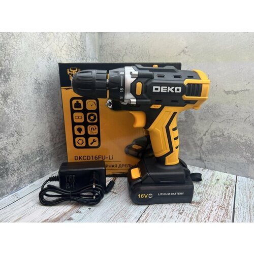 Дрель-шуруповёрт Deko DKCD16FU-Li аккумуляторная 1акб 400000₽