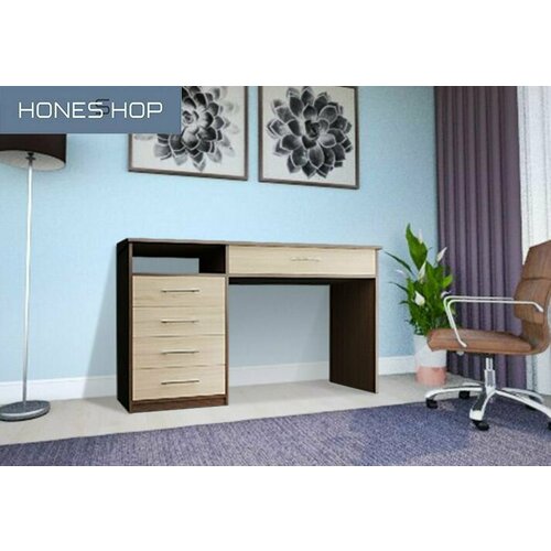 Письменный стол для школьника Марус ЛДСП корпус венге цава фасад дуб молочный 120х57х765 13125₽