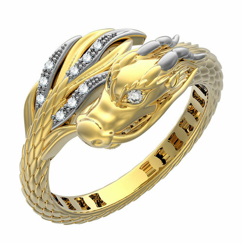 фото Кольцо diamant online, золото, 585 проба, бриллиант, размер 18, бесцветный