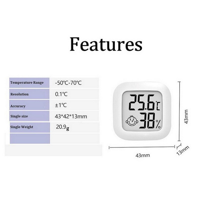 Электронный термометр гигрометр для измерения температуры и влажности в помещении (Бирюзовый)