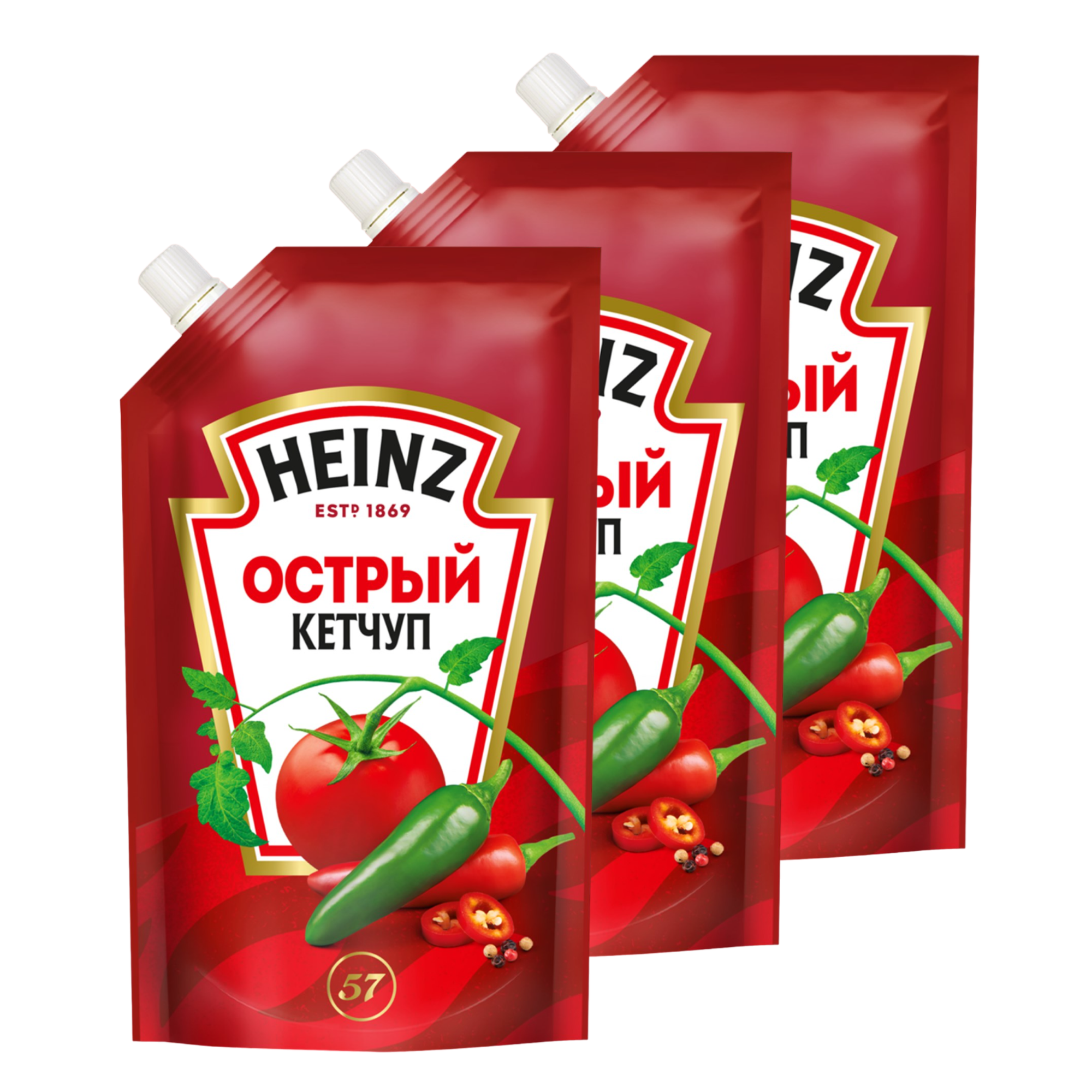 Кетчуп HEINZ Острый, 3 шт по 320 г — фото 1