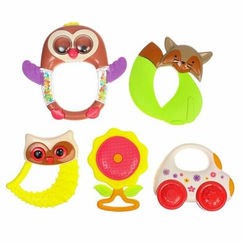 Набор погремушек Наш малыш с эластичными элементами 5 шт цвет Крошка Я 1030₽