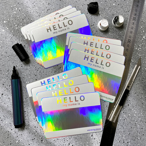 Стикеры для теггинга Hello my name is 6шт белыйхром Resource Stickers 665₽