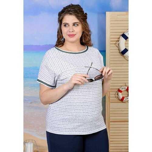 фото Футболка размер 56, зеленый виолетта