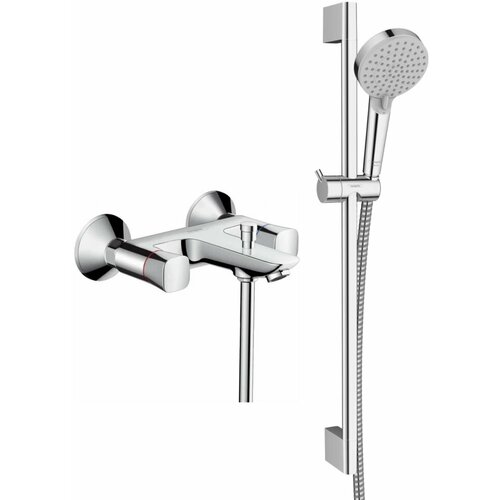 душевой комплект hansgrohe logis 71101000 logis 71400000 душевой гарнитур crometta 100 vario 26651400 Смеситель для ванны Hansgrohe Logis 71243000 + 26275000