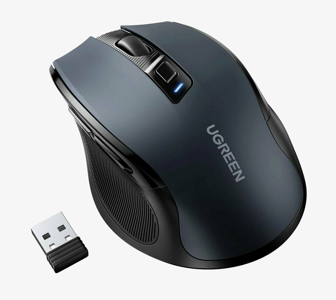 Беспроводная компьютерная мышь UGREEN MU006 Ergonomic Wireless Mouse USB 2.4 черный