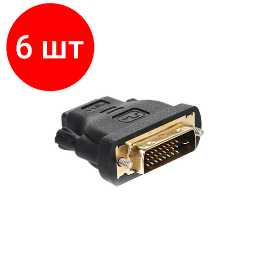Комплект 6 штук, Переходник HDMI - DVI-D, F/M, 25 м, VCOM, VAD7818 переходник vcom dvi i