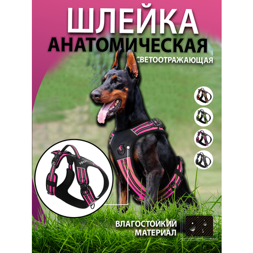 Шлейка для собак розовая XL