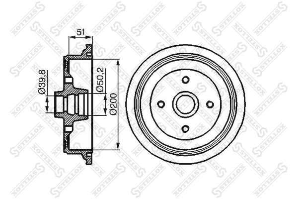 Барабан торм. Audi 80 1.6-1.9D 86-91 зад Stellox 6025-4720-SX