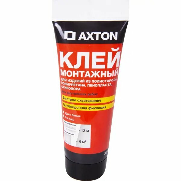 Клей монтажный Axton для потолочных изделий особопрочный 0.3 кг в тюбике