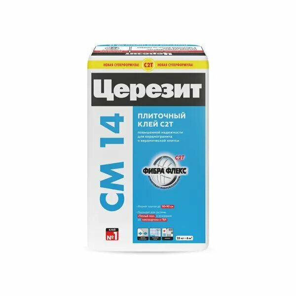 Клей для плитки и керамогранита Церезит CM 14 Extra 25 кг