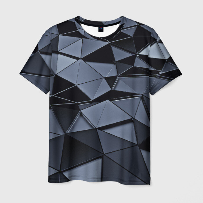 Мужская футболка 3D Abstract Gray, XXL (52-54), белый