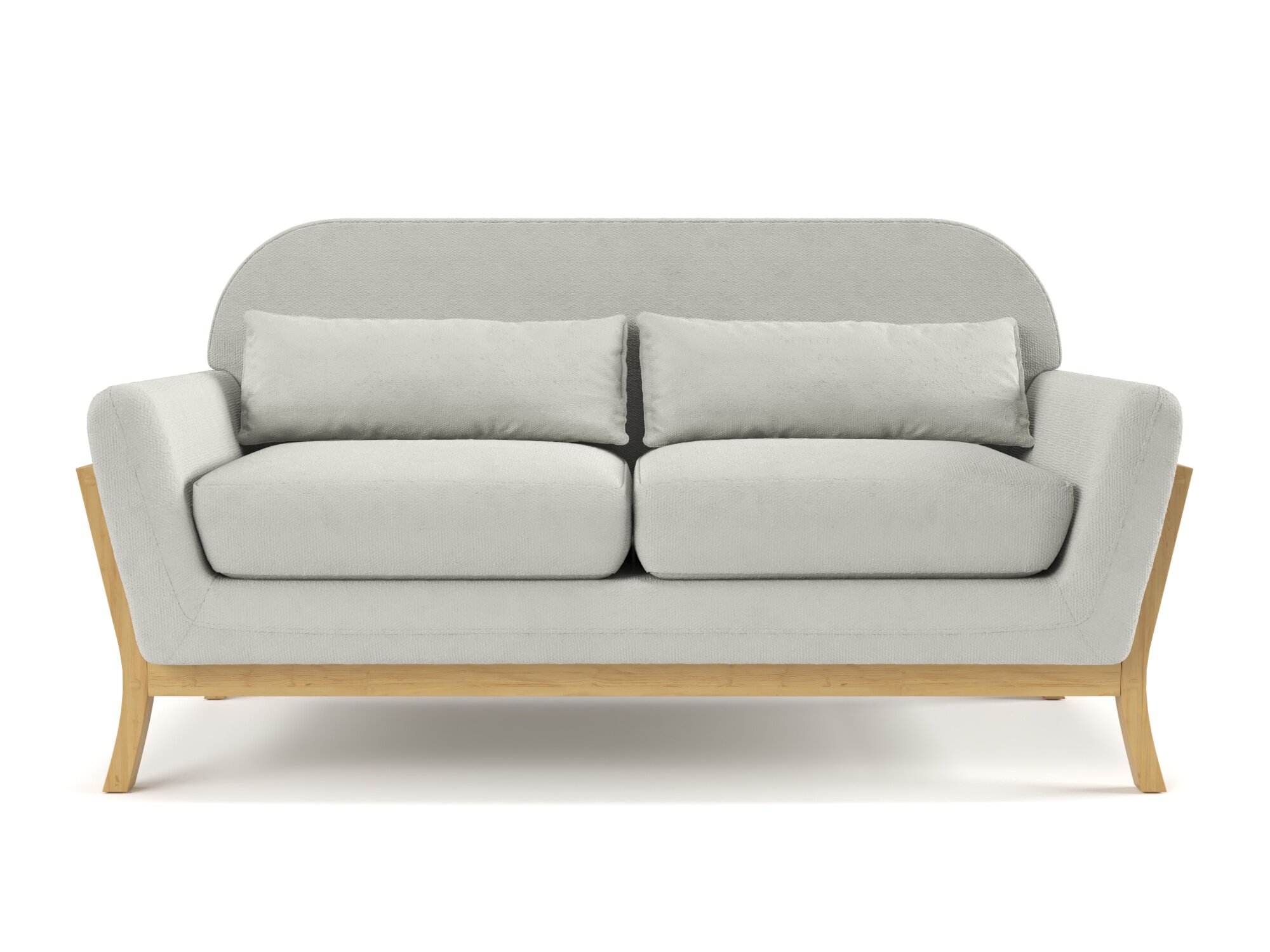 фото Дизайнерский мини диван Soft Element Эрлинг Dark Green двухместный, массив дерева, шенилл, современный стиль скандинавский лофт, для кафе и ресторанов