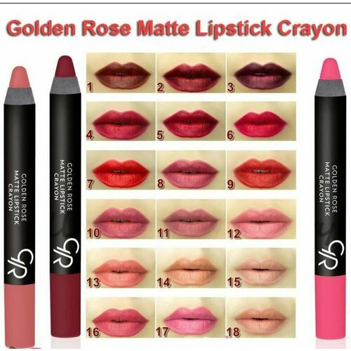 Golden Rose помада-карандаш матовая Matte Lipstick Crayon, тон 12