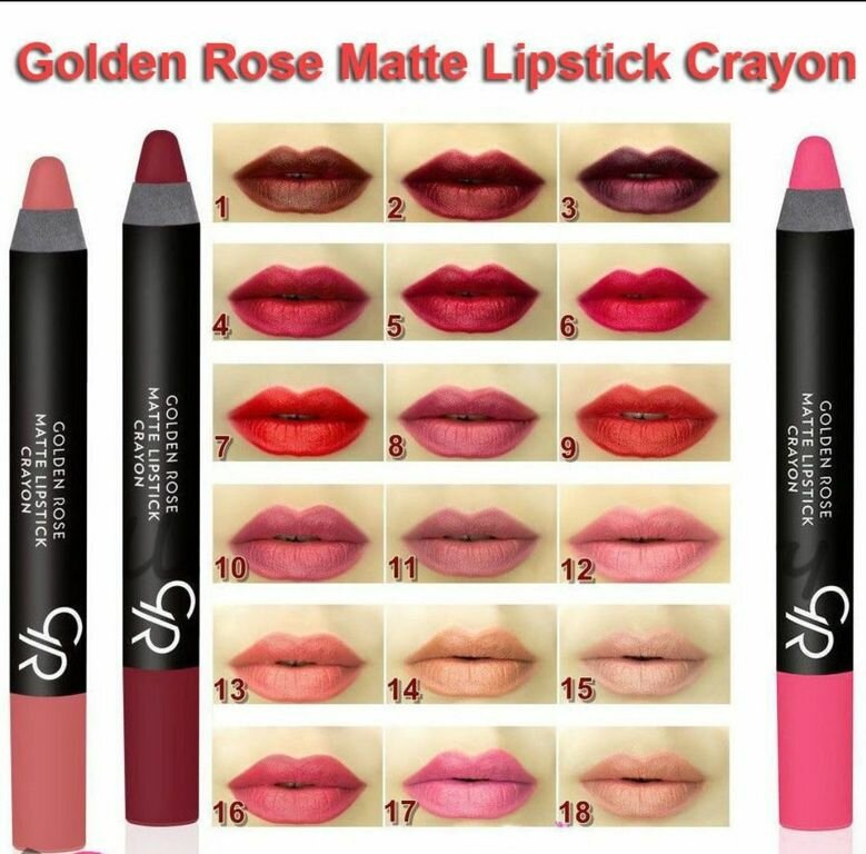 Golden Rose помада-карандаш матовая Matte Lipstick Crayon, тон 12