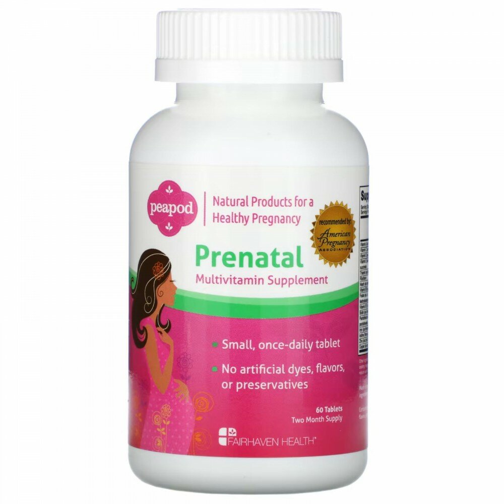 Fairhaven Health, Peapod, Prenatal, мультивитаминная добавка для беременных, 60шт