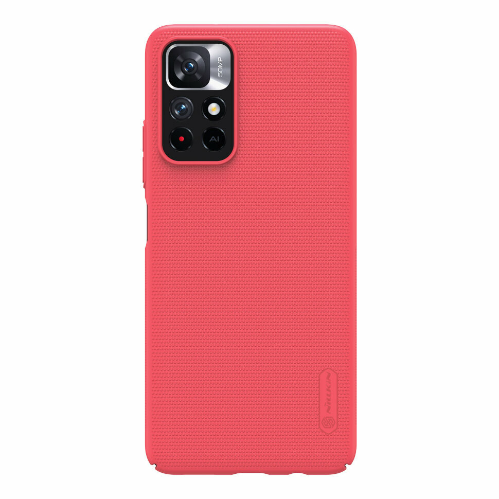 Накладка Nillkin Frosted Shield пластиковая для Xiaomi Redmi Note 11 5G / Note 11T 5G / Poco M4 Pro 5G Red (красная)