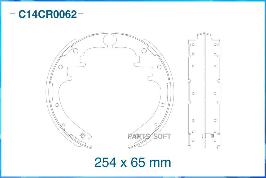 Тормозные колодки задние барабанные CWORKS / арт. C14CR0062 - (1 шт)