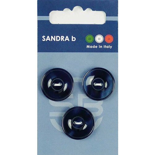 Пуговицы Sandra b, круглые, пластиковые, синие, 3 шт, 1 упаковка
